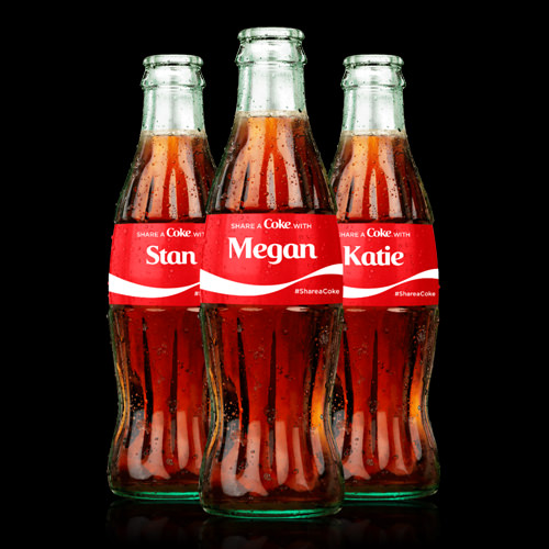 Personalised Coca Cola bottles